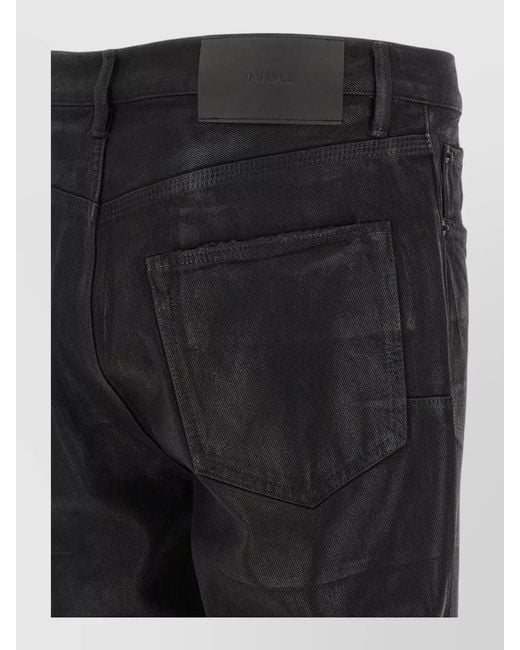 Purple Black P026 Denim Bootcut Jeans Five Pocket for men
