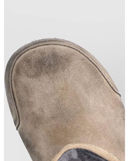 Balenciaga Natural Suede Ankle Boots Flat Sole Round Toe for men