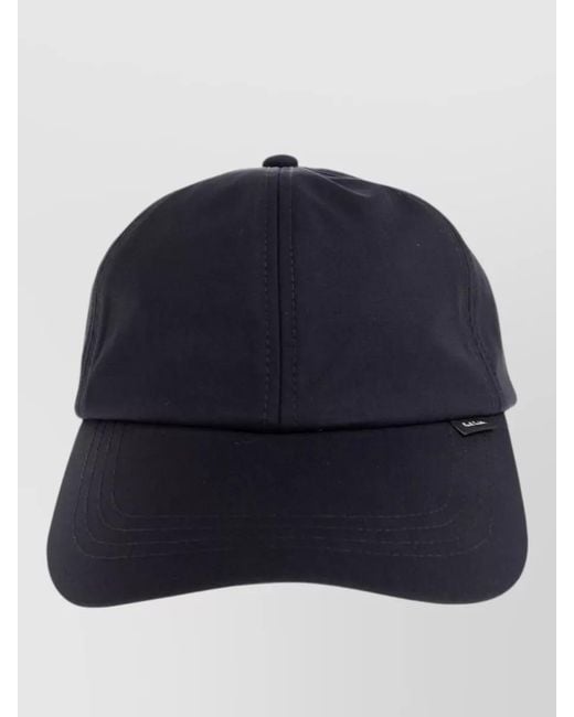 Paul Smith Blue Wool Baseball Cap Curved Peak Eyelets for men