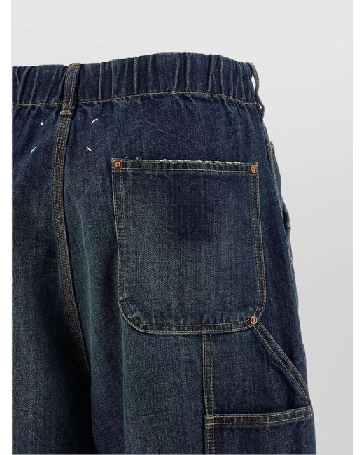 Maison Margiela Blue Denim Panelled Wide-Leg Jeans