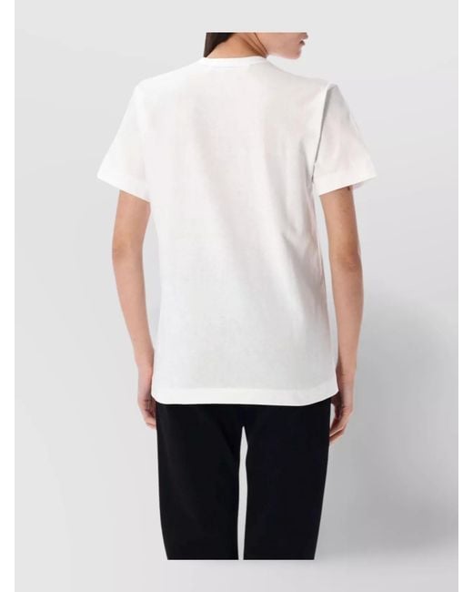 COMME DES GARÇONS PLAY White Heart Embroidered Crew Neck T-Shirt