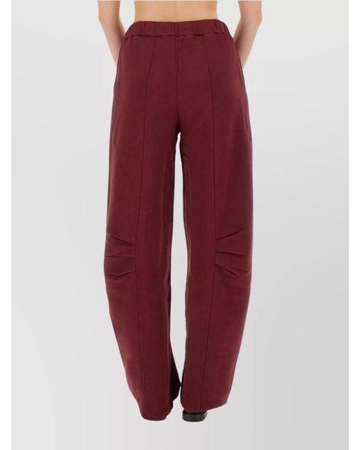 ROTATE BIRGER CHRISTENSEN Red Organic Cotton Relaxed-Fit Wide-Leg Trousers