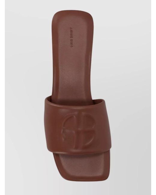 Anine Bing Brown Leather Slides