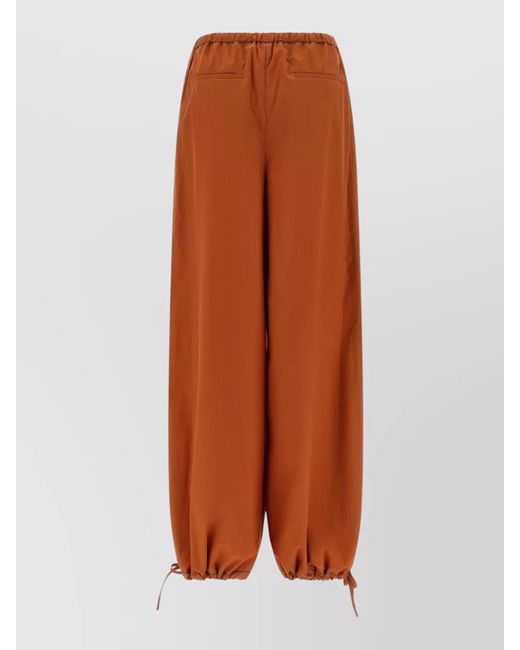 Marni Orange Tailored Pants Featuring Diagonal Draped Design