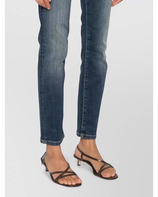 Elisabetta Franchi Blue High-Rise Straight-Leg Jeans