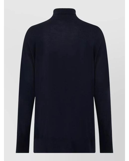 Max Mara Blue High Neck Turtleneck Sweater Long Sleeves