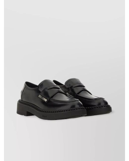 Ash Black Leather Loafers