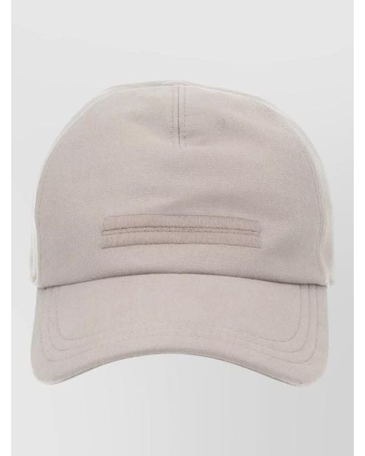 Zegna Natural Baseball Hat Curved Brim Embroidered Logo for men