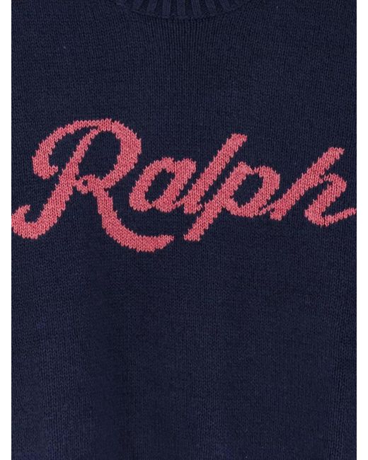 Polo Ralph Lauren Blue Intarsia Knit Logo Sweater for men