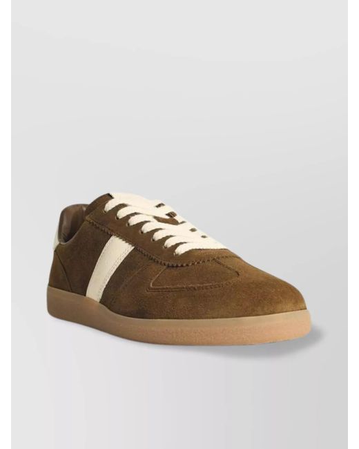 Tom Ford Brown Suede Low-Top Sneakers for men