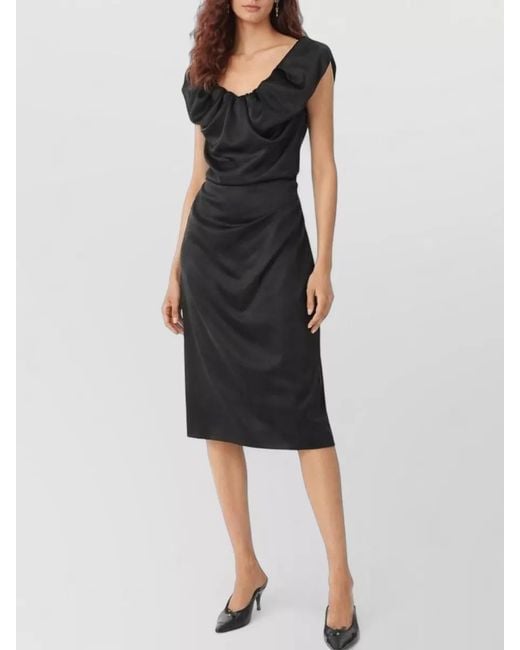 Vivienne Westwood Black Amber Ginnie Sleeveless Midi Dress Slit