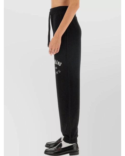 Moschino Black Virgin Wool Regular-Fit Jogging Trousers
