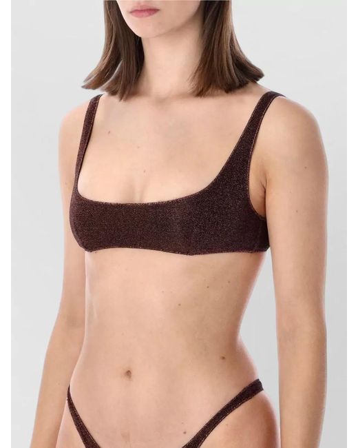 Oseree Natural Metallic Bandeau Bikini