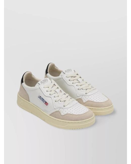 Autry White Leather And Suede Sneakers With Rubber Sole for men