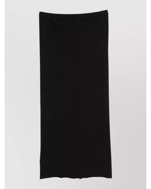 Rick Owens Black Edfu Cotton Jersey Mini Skirt Slit