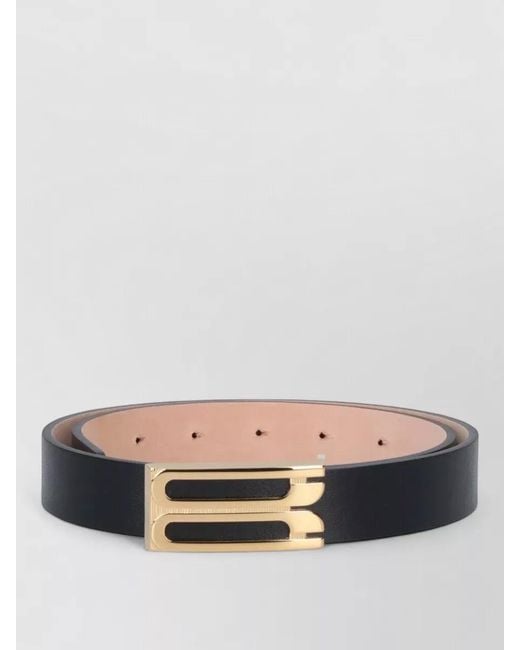 Victoria Beckham Gray Leather Belt