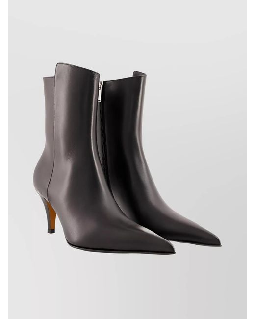 McQueen Black Leather Ankle Boots