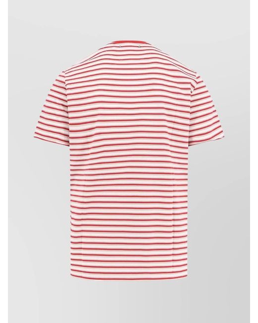 Golden Goose Deluxe Brand Red Striped Cotton Ribbed Crew-Neck Short-Sleeve T-Shirt for men