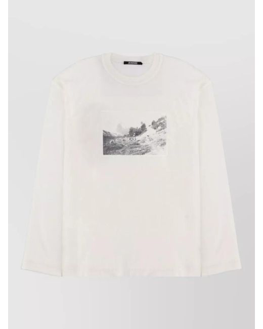 Jacquemus White Le Paysan Long Sleeve Graphic T-Shirt for men