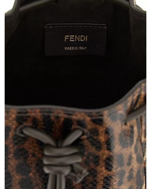 Fendi Black Mon Tresor Mini Leather Bucket Bag
