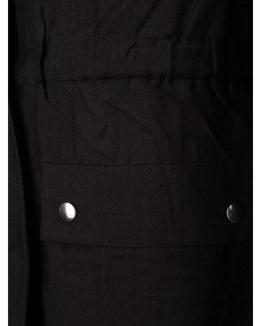 Prada Black Coat And Gilet Adjustable Waist Epaulettes