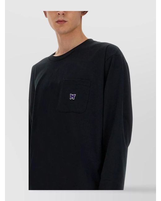 Needles Blue Polyester T-Shirt for men