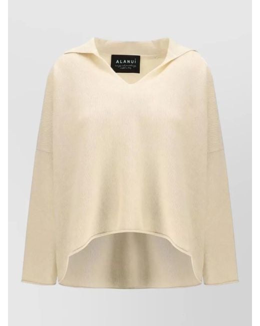 Alanui Natural Cashmere Silk Polo Sweater