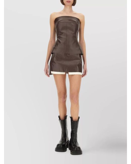 Rick Owens Multicolor Layered Strapless Mini Top