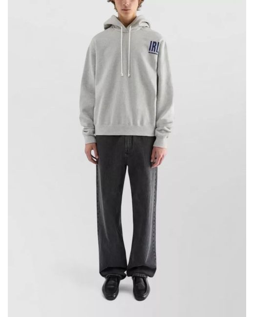 Jil Sander Gray Hooded Jersey Sweatshirt Long Sleeves for men