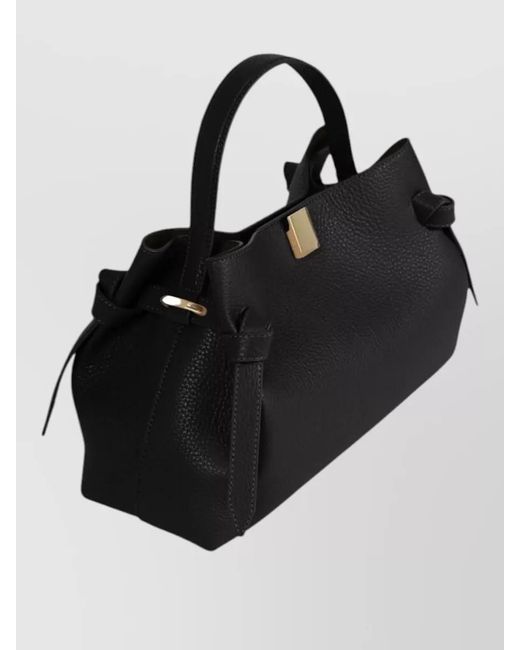 Yuzefi Black Shoulder Bag Tone Hardware Top Handle