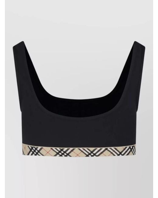 Burberry Blue Check Bralette Bikini Top