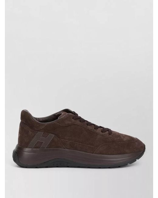 Hogan Brown Suede Sneakers Low Top Rubber Sole for men