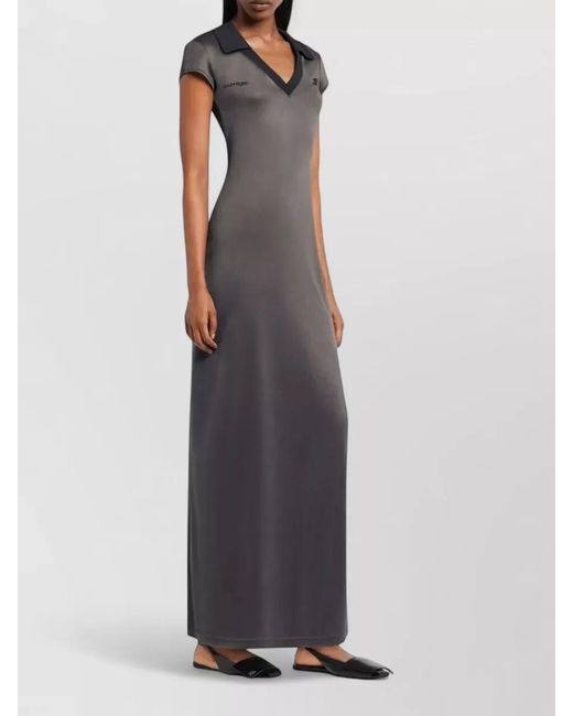 Courreges Gray Cotton Polo Maxi Dress