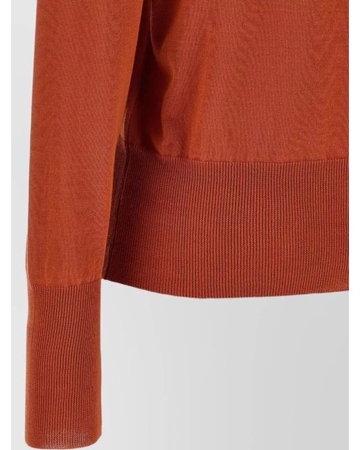 Vivienne Westwood Orange Bea Knit Cardigan Crew Neck Long Sleeves