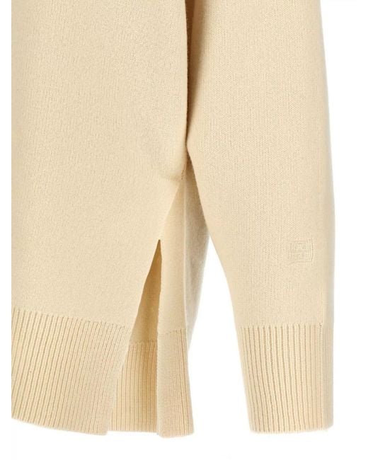 Totême White Wool Cashmere Double-Knit Crew-Neck Jumper