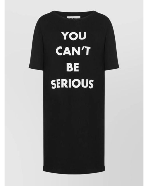Moschino Black Serious Print Mini Dress