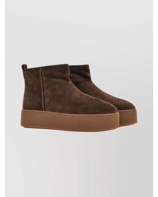 Hogan Multicolor Suede Platform Ankle Boots