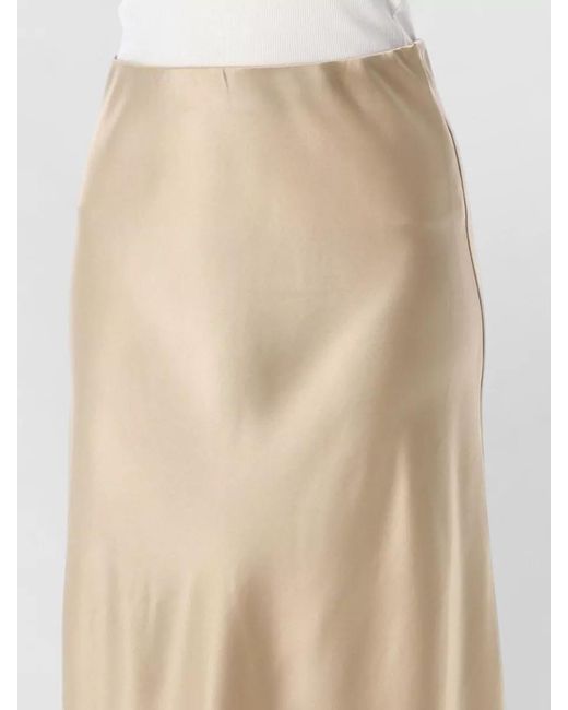 By Malene Birger Natural Satin High-Rise Flared Maxi Skirt