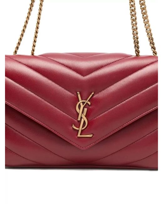 Saint Laurent Red 'Loulou' Medium Bag