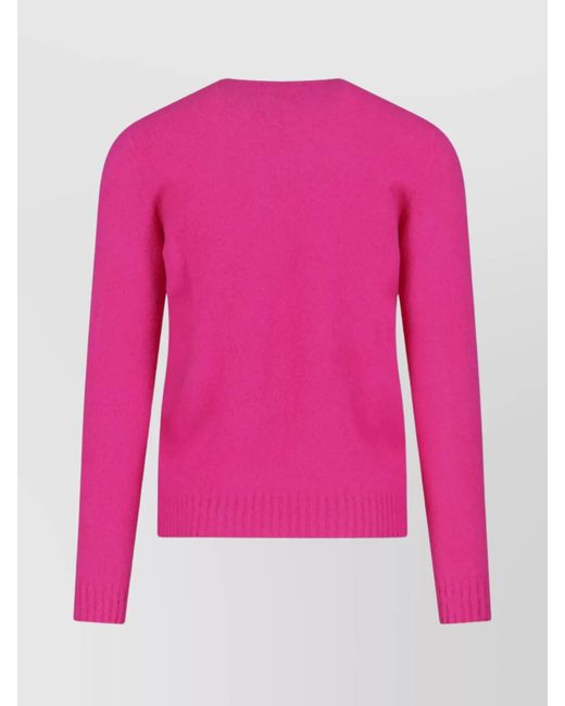 Drumohr Pink Soft Textured Crew Neck Long Sleeve Sweater for men