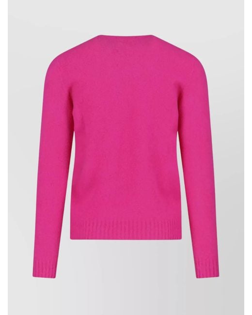 Drumohr Pink Soft Textured Crew Neck Long Sleeve Sweater for men