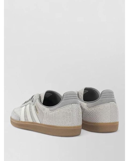 Adidas Originals Gray Samba Og Low Profile Rubber Sole Sneakers for men