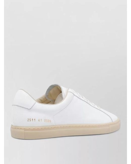 Common Projects White Leather Low Top Sneakers With Rubber Sole for men