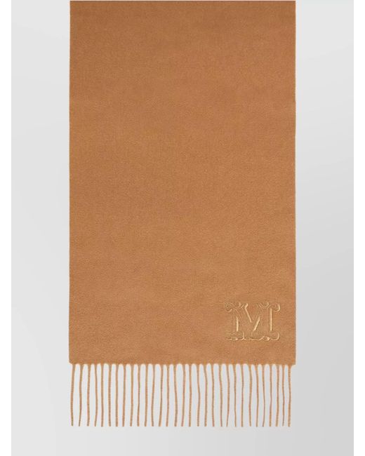Max Mara Natural Cashmere Fringed Scarf