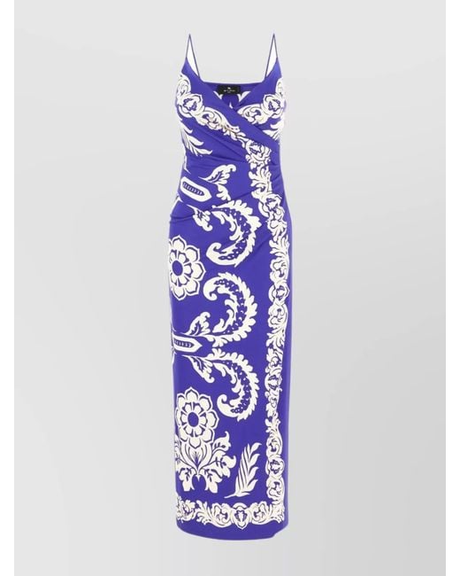 Etro Purple Printed Maxi Dress