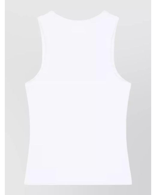 Givenchy White Cotton Ribbed Slim-Fit Logo Tank Top