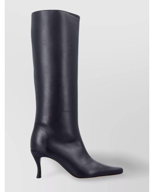 By Far Blue Leather Knee-High Boots