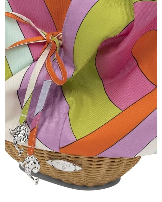 Emilio Pucci Pink Silk Picnic Small Tote Bag