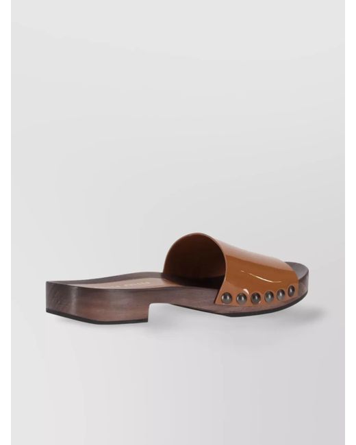 Miu Miu White Leather Clogs