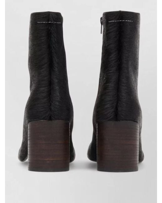 MM6 by Maison Margiela Black Leather Ankle Boots
